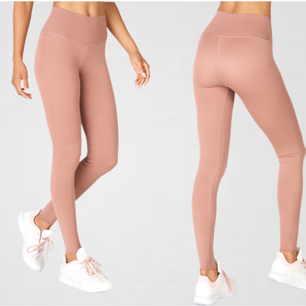 New FABLETICS Sculptknit High Rise Rose Brown Tights Leggings Size 3X